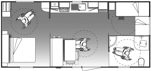 Mobil-home adapté PMR 2 ch – 1/6 pers