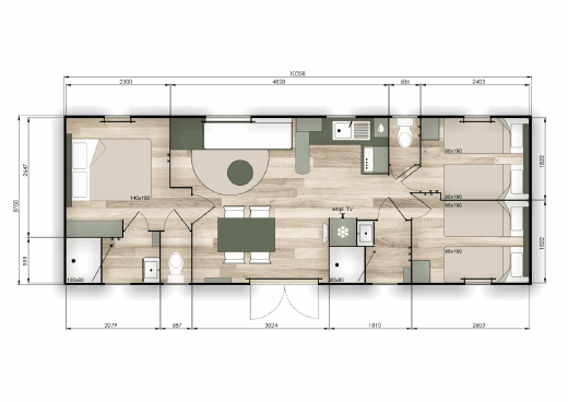 Mobil-home Premium 3 ch (2026) – 1/8 pers